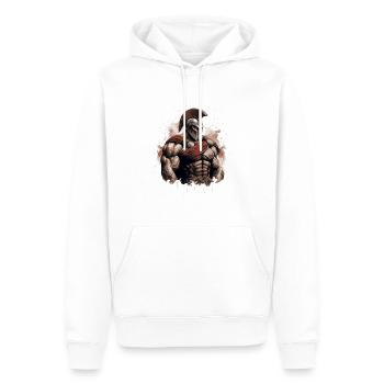 Spartan Muscles Gladiator Gym - Sweat à capuche Premium bio Homme - blanc - Devant - Nico (187cm)