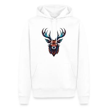 Hirsch Portrait - Männer Premium Bio Hoodie - Weiß - Vorne - Nico (187cm)