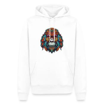 Gorilla Portrait - Männer Premium Bio Hoodie - Weiß - Vorne - Nico (187cm)