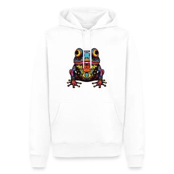 Frosch Portrait - Männer Premium Bio Hoodie - Weiß - Vorne - Nico (187cm)
