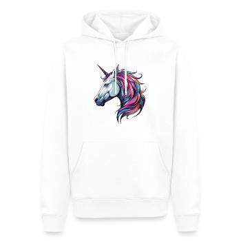 Einhorn Portrait - Männer Premium Bio Hoodie - Weiß - Vorne - Nico (187cm)
