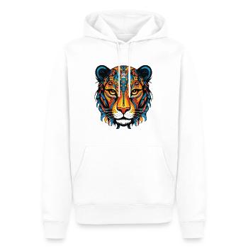 Portrait de guépard - Sweat à capuche Premium bio Homme - blanc - Devant - Nico (187cm)