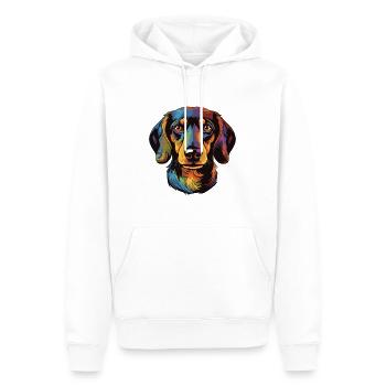 Teckel Chien Portrait Teckel - Sweat à capuche Premium bio Homme - blanc - Devant - Nico (187cm)