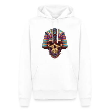 Pharaoh Skull - Men’s Premium Organic Hoodie - white - Front - Nico (187cm)