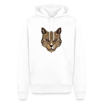 Portrait de chat - Sweat à capuche Premium bio Homme - blanc - Devant - Nico (187cm)