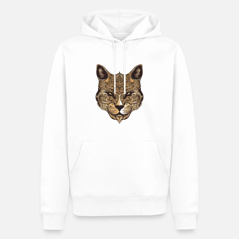 Portrait de chat - Sweat à capuche Premium bio Homme - blanc