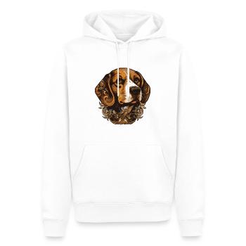 Beagle Hund Portrait - Männer Premium Bio Hoodie - Weiß - Vorne - Nico (187cm)