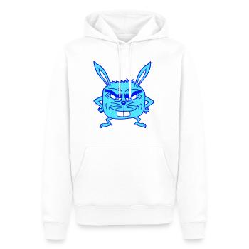 Bunny Monster Evil Eye Cool Smile - Men’s Premium Organic Hoodie - white - Front - Nico (187cm)