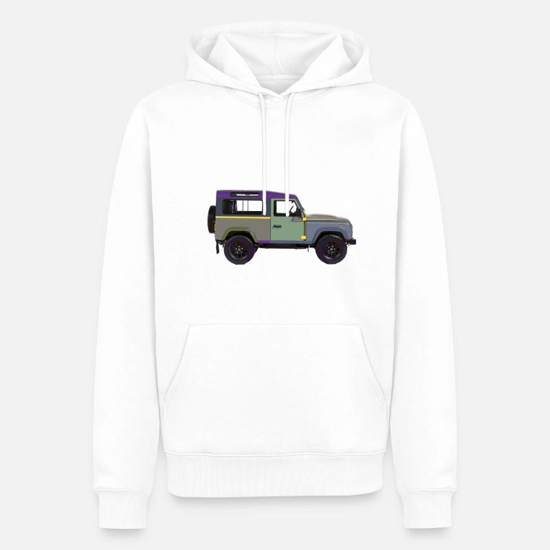 Defender - Sweat à capuche Premium bio Homme - blanc