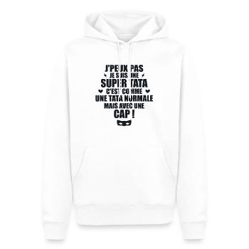 Une Super Tata - Tata Exceptionnelle - Sweat à capuche Premium bio Homme - blanc - Devant - Nico (187cm)