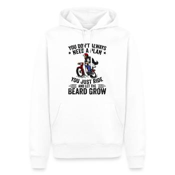 Motorcycle Beard Biker Full Beard Bike Rocker - Sweat à capuche Premium bio Homme - blanc - Devant - Nico (187cm)