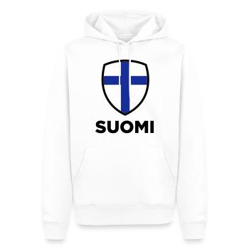 Drapeau national de la Finlande - Sweat à capuche Premium bio Homme - blanc - Devant - Nico (187cm)