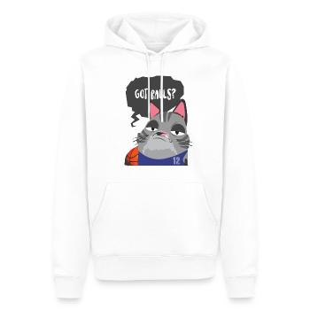 Basketball Katze Sprüche Comic Geschenk Kinder - Männer Premium Bio Hoodie - Weiß - Vorne - Nico (187cm)