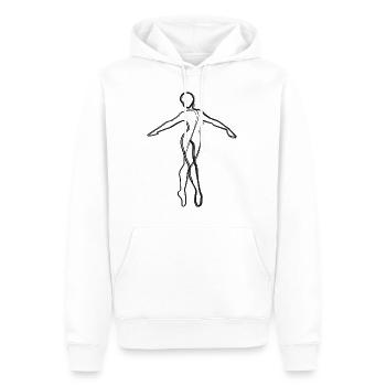 JOSZ DESIGN Dance 4 - Männer Premium Bio Hoodie - Weiß - Vorne - Nico (187cm)
