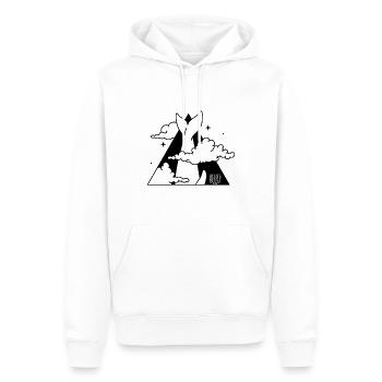 SPACE WHALE - Men’s Premium Organic Hoodie - white - Front - Nico (187cm)