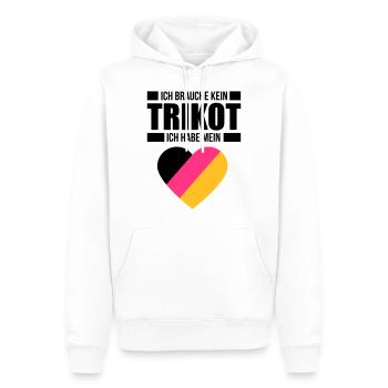 Ich brauche kein Trikot - Deutschland Fan Shirt - Männer Premium Bio Hoodie - Weiß - Vorne - Nico (187cm)