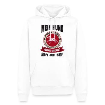 Adopt Don't shop Hunde Tierschutz Ausland Geschenk - Männer Premium Bio Hoodie - Weiß - Vorne - Nico (187cm)