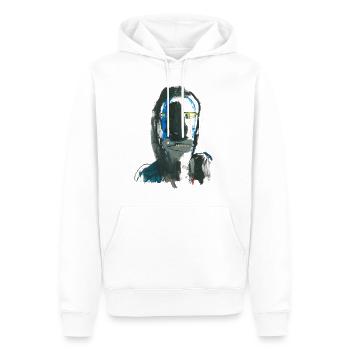Portrait 07 - Men’s Premium Organic Hoodie - white - Front - Nico (187cm)