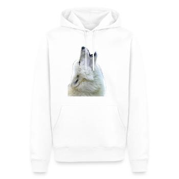 Hurlements de loup - Sweat à capuche Premium bio Homme - blanc - Devant - Nico (187cm)