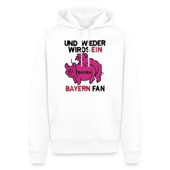 Und wieder wird's ein Bayern Fan! - Männer Premium Bio Hoodie - Weiß - Vorne - Nico (187cm)