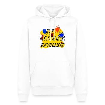 Ich kleckere nicht ich dekoriere - Männer Premium Bio Hoodie - Weiß - Vorne - Nico (187cm)