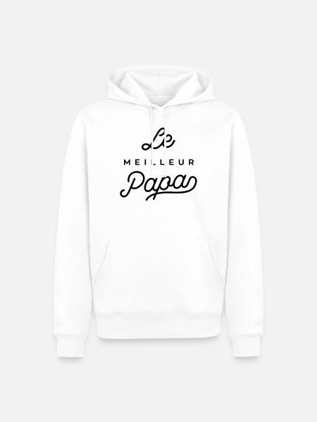 Le meilleur papa - Sweat à capuche Premium bio Homme - blanc