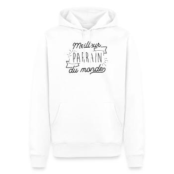Meilleur parrain du monde - Sweat à capuche Premium bio Homme - blanc - Devant - Nico (187cm)