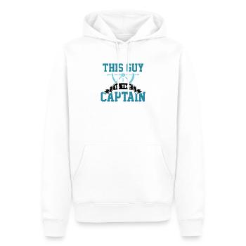 Capitaine Capitaine Bateau Cadeau Voilier Ancre - Sweat à capuche Premium bio Homme - blanc - Devant - Nico (187cm)