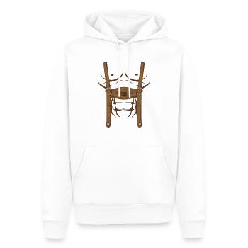Lederhosen pour les culturistes et les athlètes - Sweat à capuche Premium bio Homme - blanc - Devant - Nico (187cm)