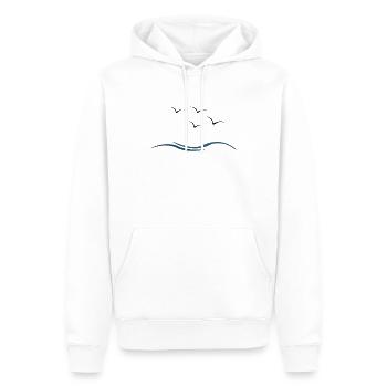 gull - Men’s Premium Organic Hoodie - white - Front - Nico (187cm)