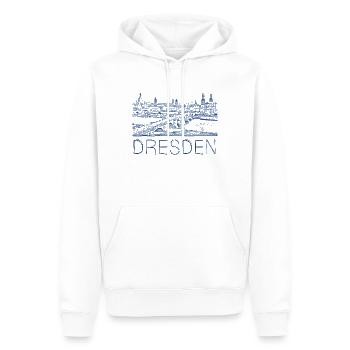 Kulizeichnung Dresden - Sweat à capuche Premium bio Homme - blanc - Devant - Nico (187cm)