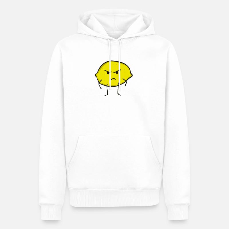 Zitrone - Männer Premium Bio Hoodie - Weiß