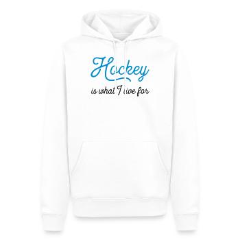 hockeyiswhat - Men’s Premium Organic Hoodie - white - Front - Nico (187cm)