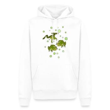 Grenouille - Sweat à capuche Premium bio Homme - blanc - Devant - Nico (187cm)