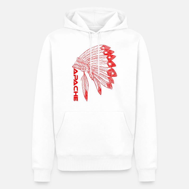 Apache - Sweat à capuche Premium bio Homme - blanc