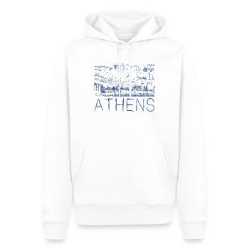 dessin au stylo athènes - Sweat à capuche Premium bio Homme - blanc - Devant - Nico (187cm)