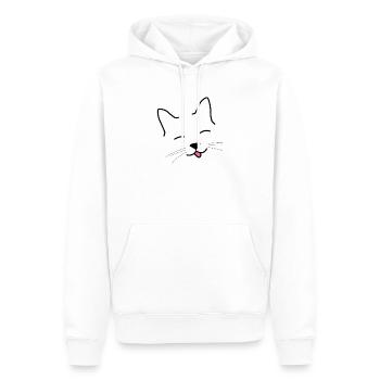 chat heureux - Sweat à capuche Premium bio Homme - blanc - Devant - Nico (187cm)