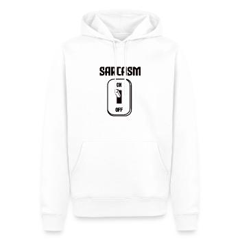 Lustiges Sarcasm On Off Tshirt - Männer Premium Bio Hoodie - Weiß - Vorne - Nico (187cm)
