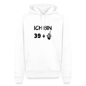 Ich Bin 39+1 Geburtstags Spruch - Männer Premium Bio Hoodie - Weiß - Vorne - Nico (187cm)