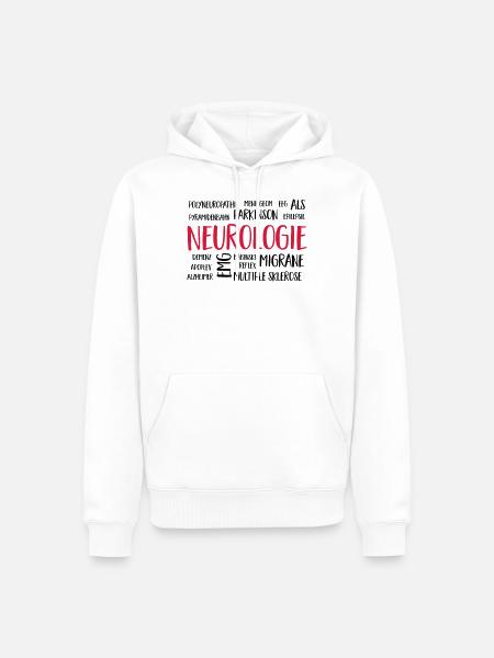 neurologie - Männer Premium Bio Hoodie - Weiß