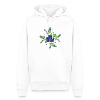 Blaubeeren - Männer Premium Bio Hoodie - Weiß - Vorne - Nico (187cm)