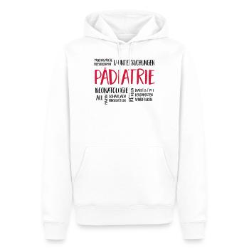 pädiatriewolke - Männer Premium Bio Hoodie - Weiß - Vorne - Nico (187cm)