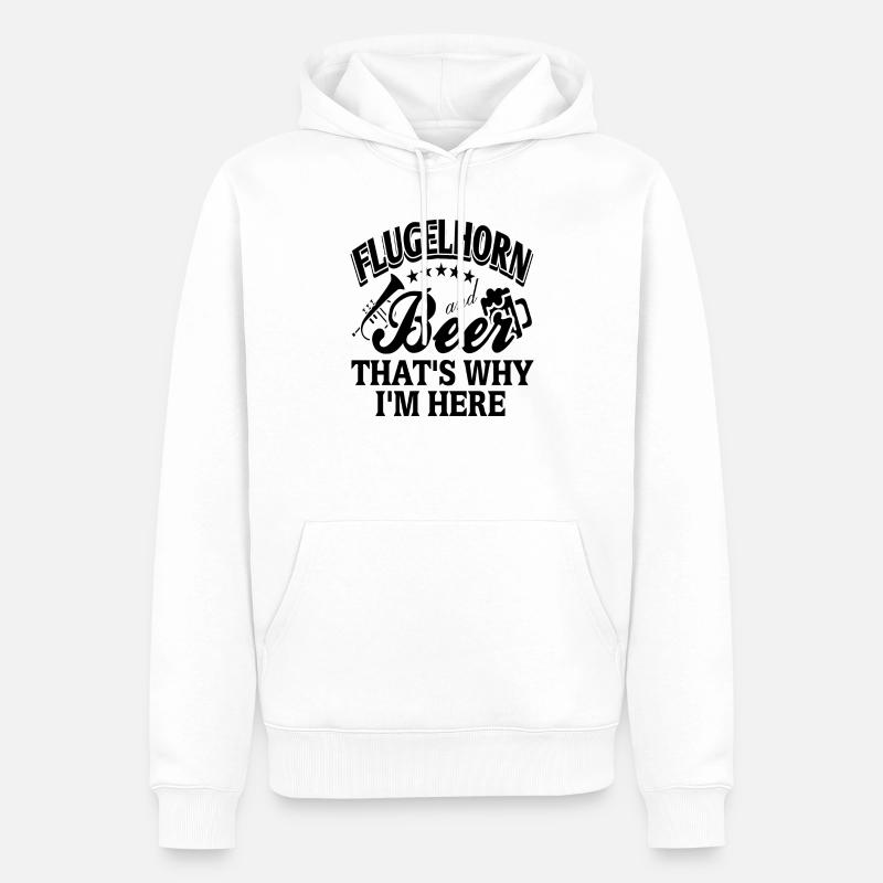 Piano à queue - Sweat à capuche Premium bio Homme - blanc