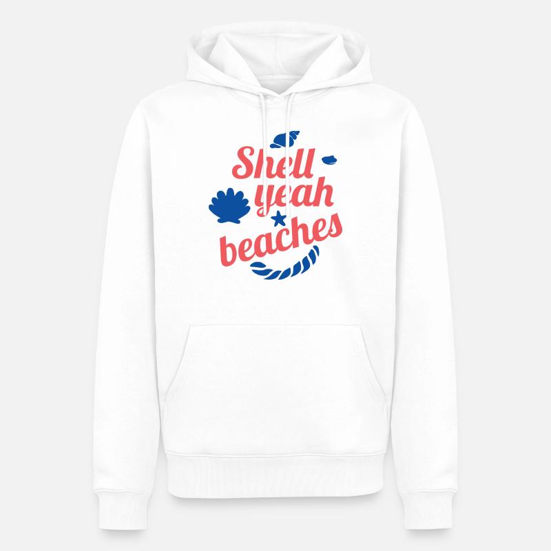 Shell yeah beaches - Männer Premium Bio Hoodie - Weiß