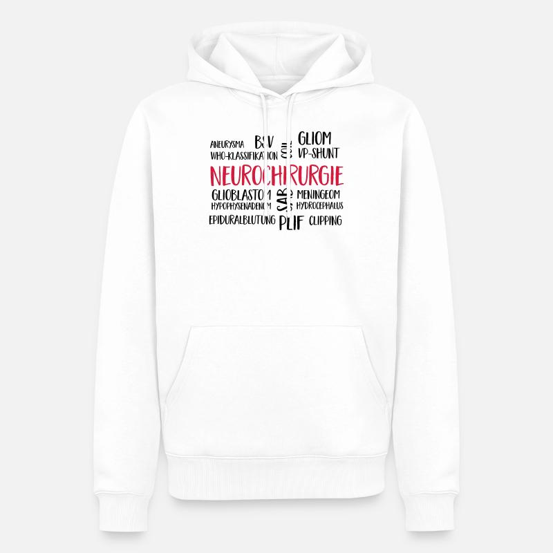 nuage de neurochirurgie - Sweat à capuche Premium bio Homme - blanc