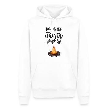 Ich habe Feuer gemacht! - Männer Premium Bio Hoodie - Weiß - Vorne - Nico (187cm)