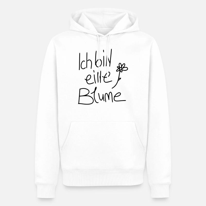 Ich bin eine Blume - Männer Premium Bio Hoodie - Weiß