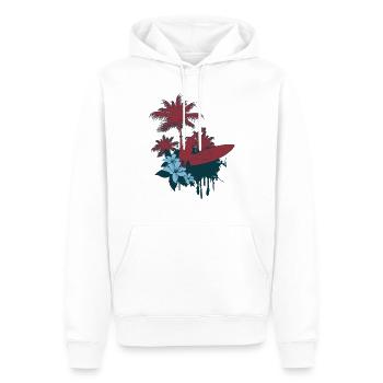 Garçon surfeur cool - Sweat à capuche Premium bio Homme - blanc - Devant - Nico (187cm)
