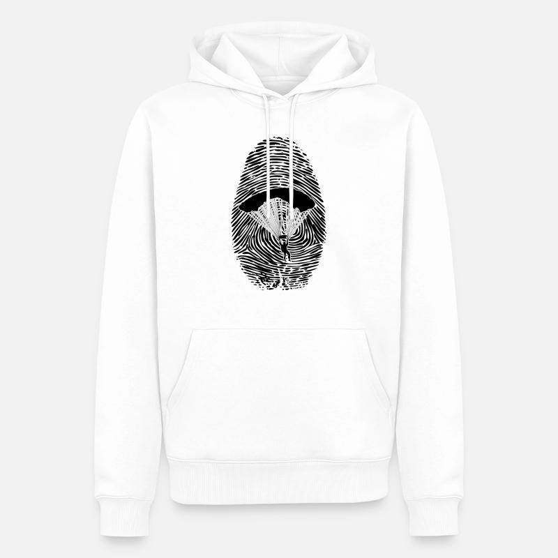 Empreinte de parachutisme - Sweat à capuche Premium bio Homme - blanc