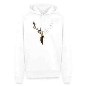 Cerf géométrique - Sweat à capuche Premium bio Homme - blanc - Devant - Nico (187cm)